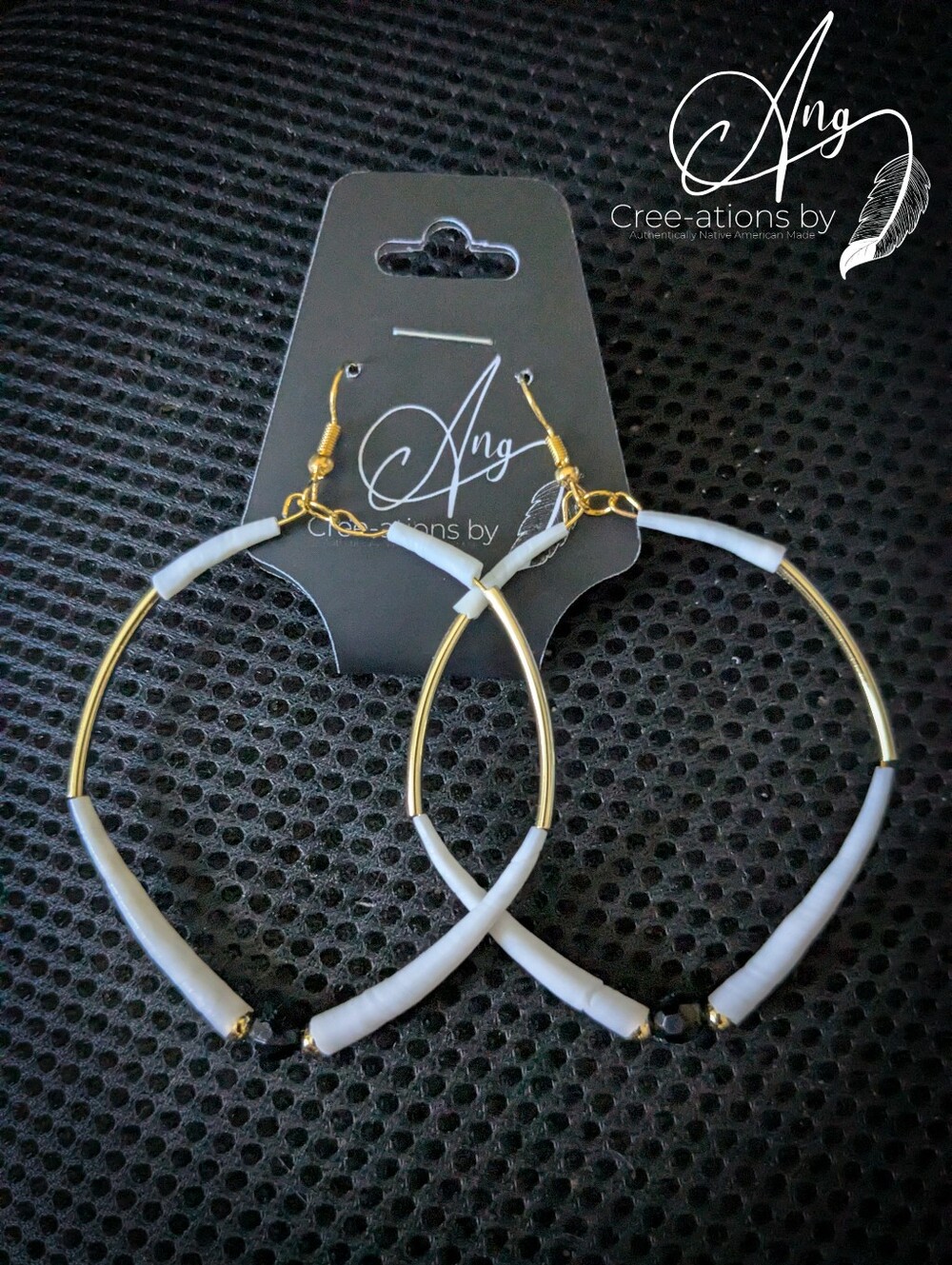14kt Gold And Dentalium Shell Hoop Earrings